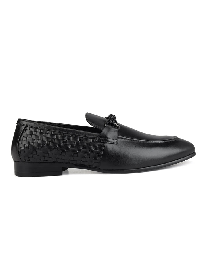 Black Embellished Loafers