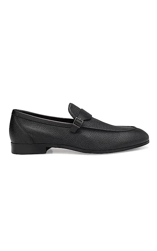 Black Loafers With Panel On Top