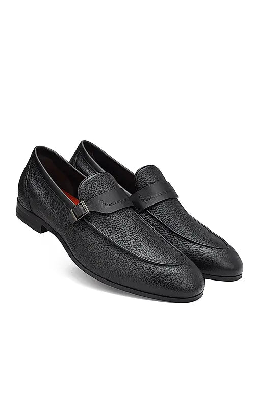 Black Loafers With Panel On Top
