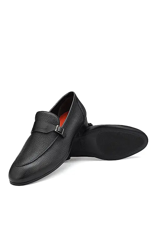 Black Loafers With Panel On Top