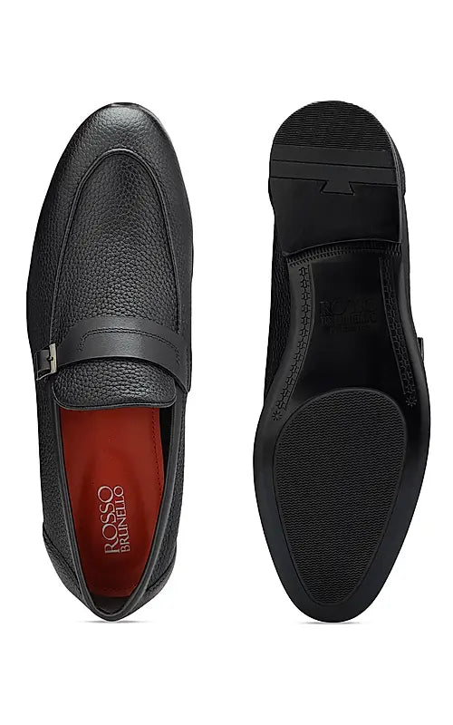 Black Loafers With Panel On Top