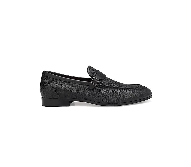 Black Loafers With Panel On Top