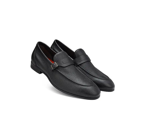 Black Loafers With Panel On Top