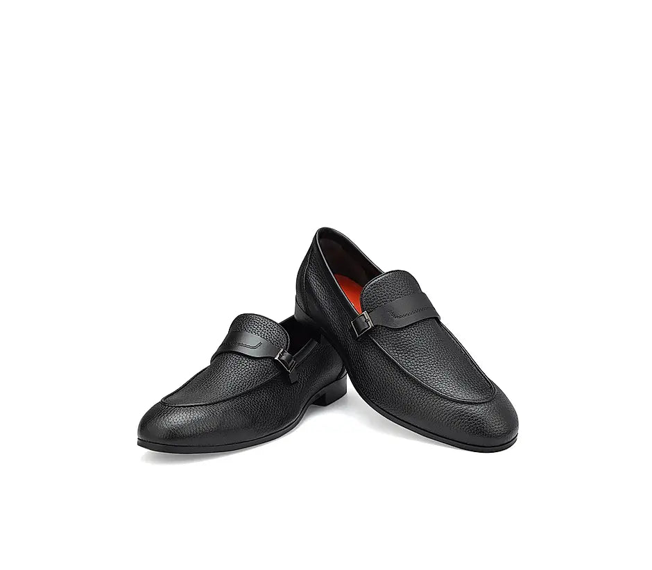 Black Loafers With Panel On Top