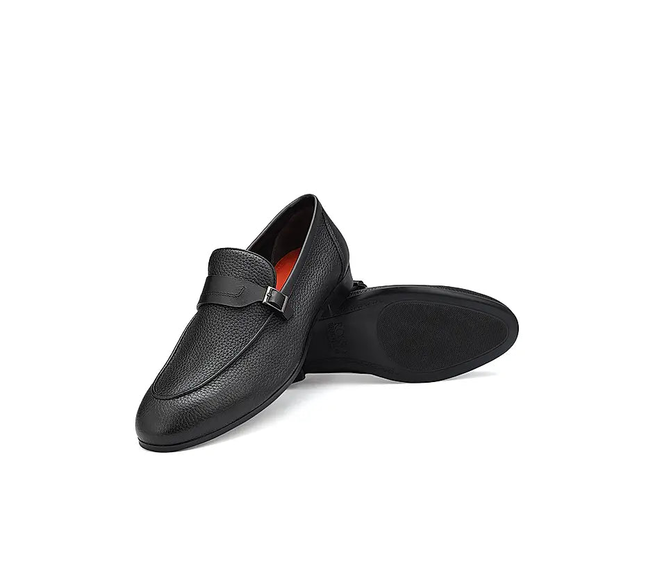 Black Loafers With Panel On Top