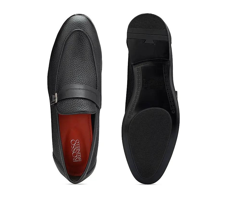 Black Loafers With Panel On Top