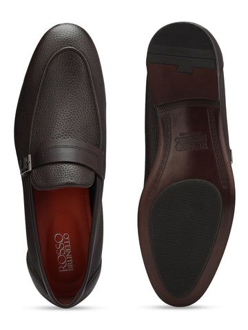 Coffee Loafers With Panel On Top