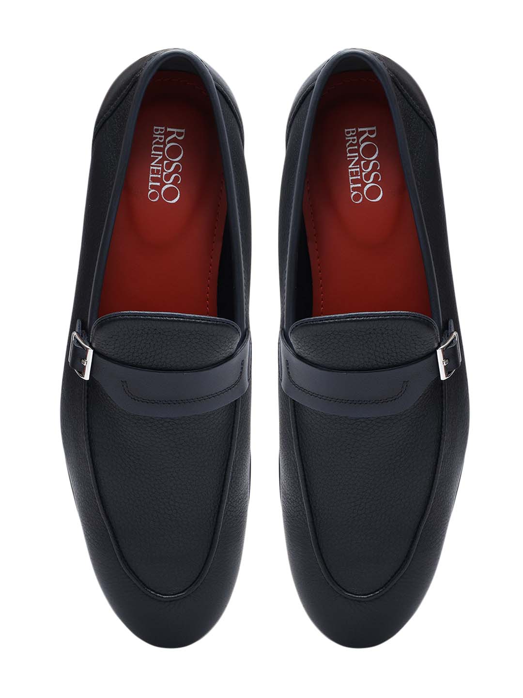 Blue Loafers With Panel On Top