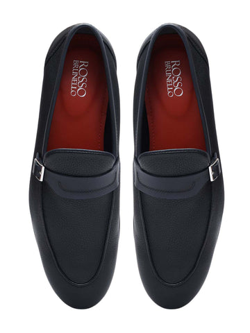 Blue Loafers With Panel On Top