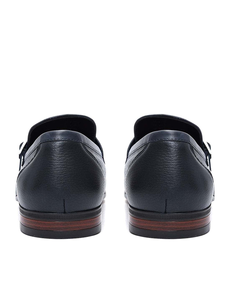 Blue Loafers With Panel On Top