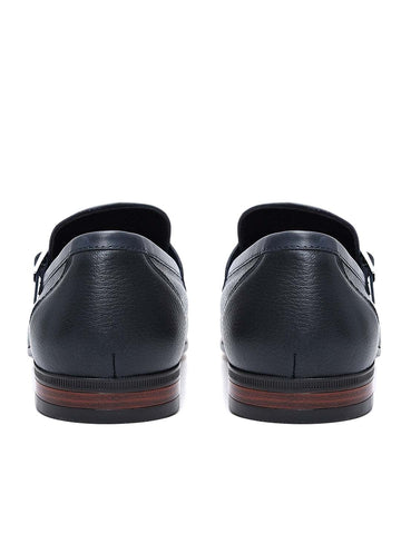 Blue Loafers With Panel On Top