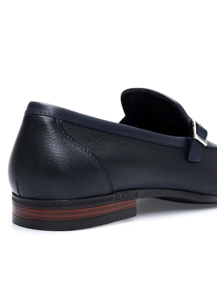 Blue Loafers With Panel On Top