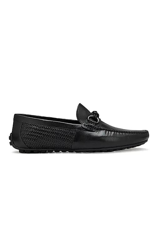 Black Moccasins With Braided Panel