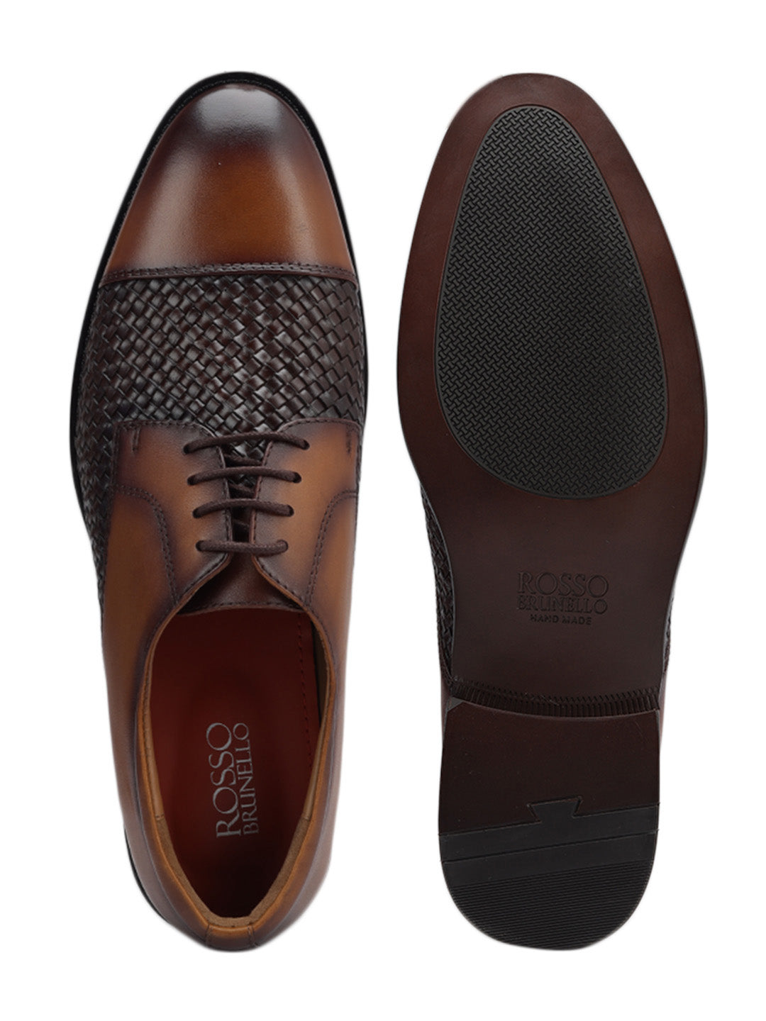 Tan Textured Leather Lace Ups