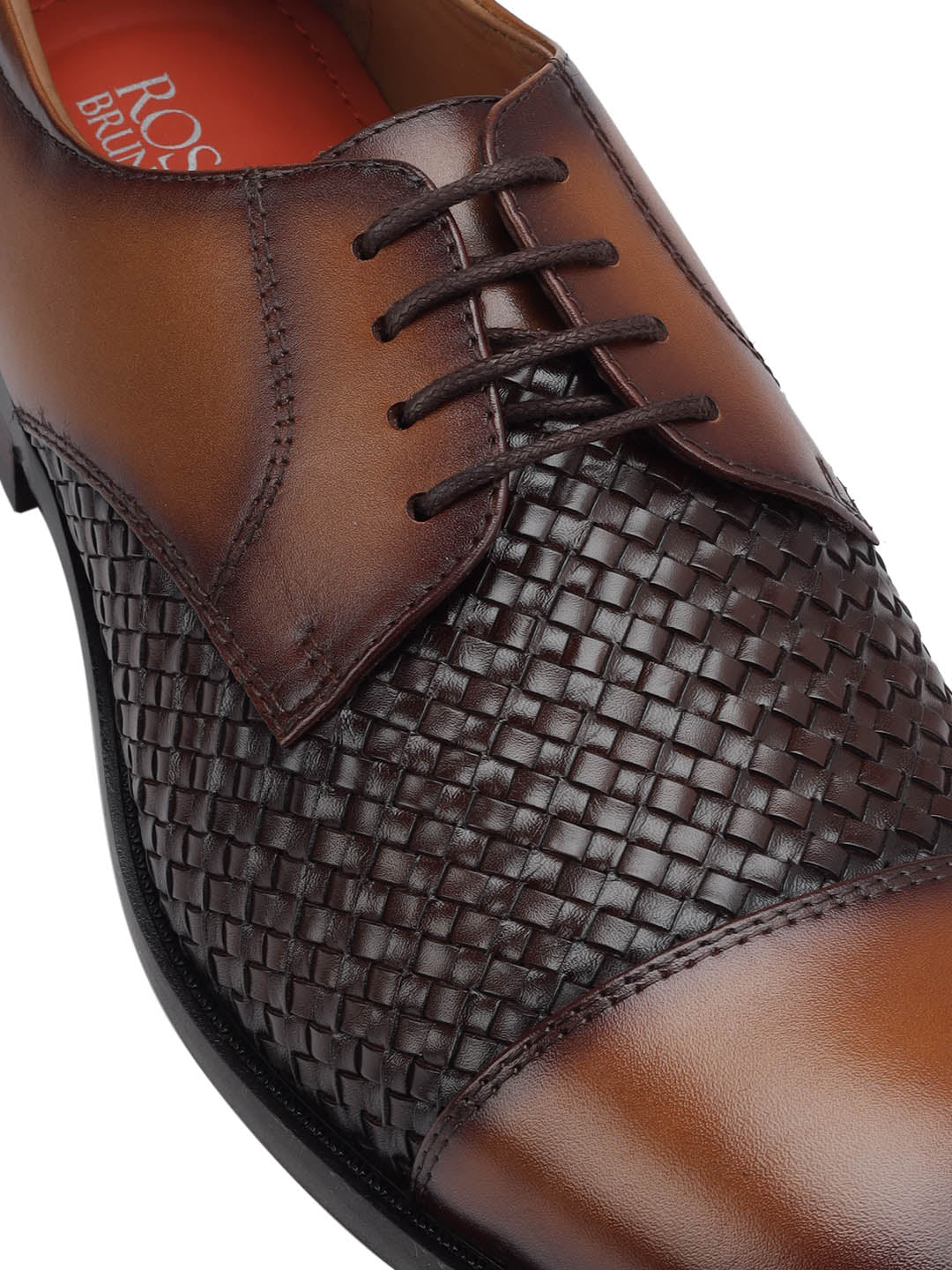 Tan Textured Leather Lace Ups