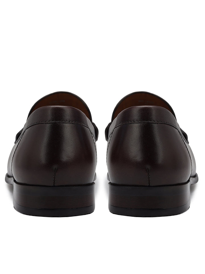 Coffee Croco Textured Loafers