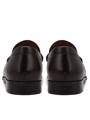 Coffee Croco Textured Loafers