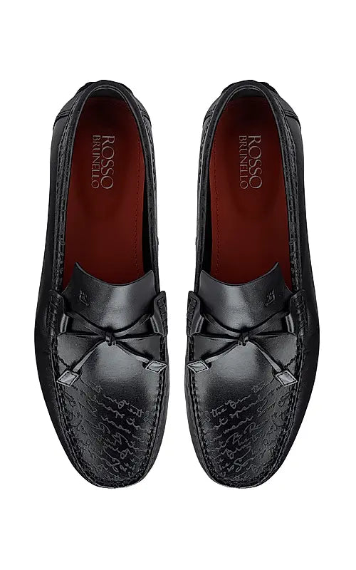 Black Moccasins With Bow Detail