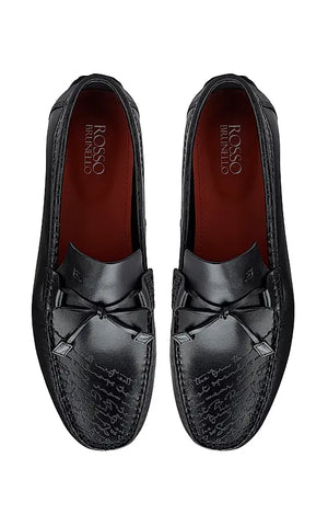 Black Moccasins With Bow Detail