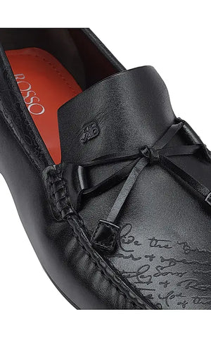 Black Moccasins With Bow Detail