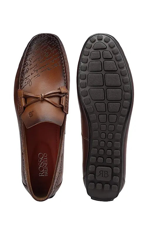 Tan Moccasins With Bow Detail