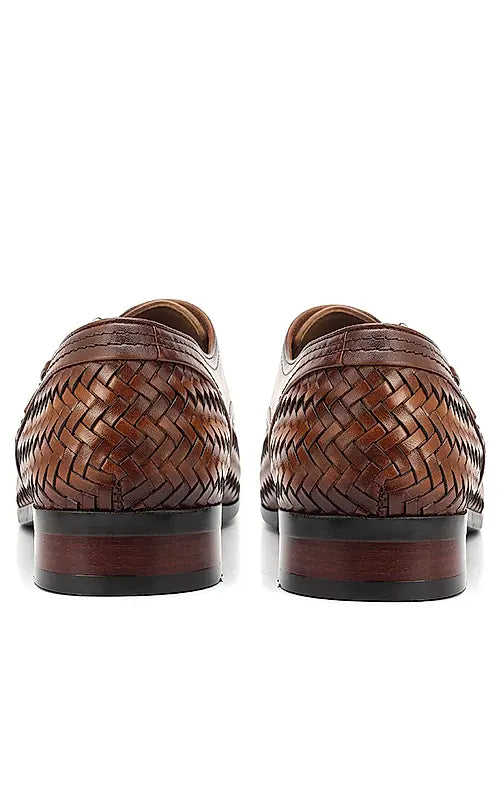 Tan Textured Leather Monk Straps