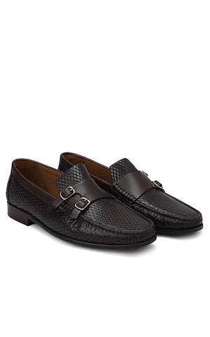 Brown Monk Strap Style Moccasins