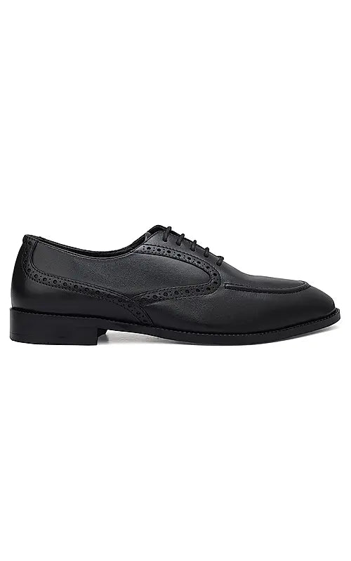 Black Leather Brogue Lace Ups