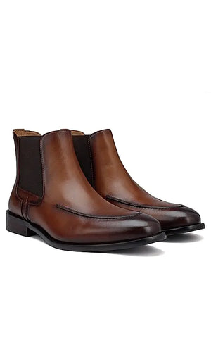 Tan Plain Leather Boots