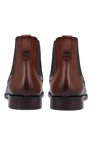 Tan Plain Leather Boots