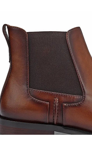 Tan Plain Leather Boots