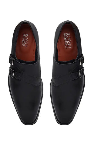 Black Leather Monk Straps