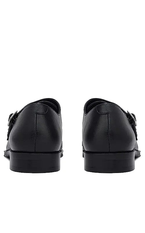 Black Leather Monk Straps