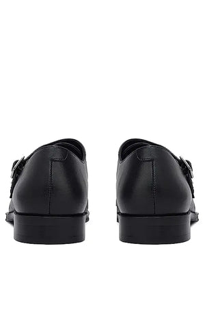 Black Leather Monk Straps