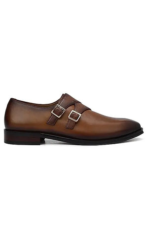 Tan Leather Monk Straps