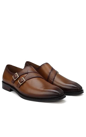 Tan Leather Monk Straps