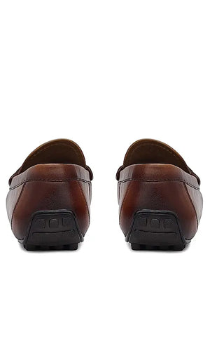 Tan Perforated Leather Moccasins