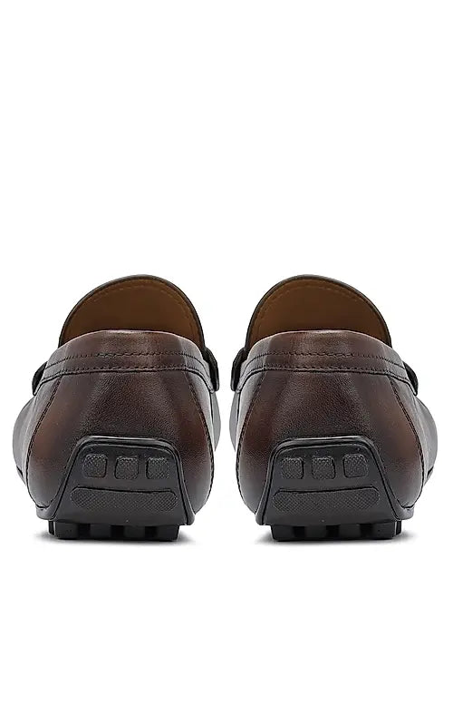 Brown Moccasins With Metal Buckle