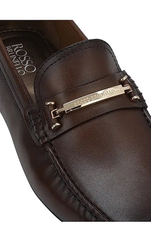 Brown Moccasins With Metal Buckle