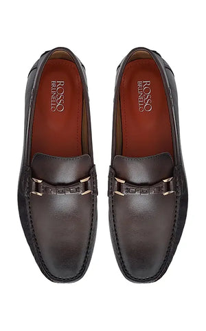 Brown Plain Leather Moccasins