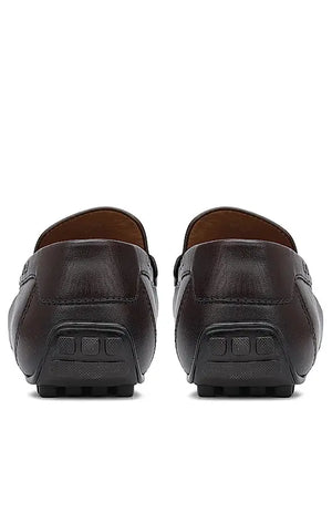 Brown Plain Leather Moccasins