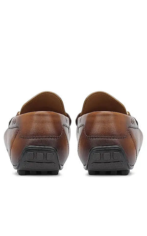 Tan Plain Leather Moccasins