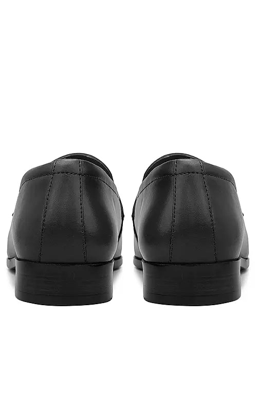 Black Brogue Leather Loafers