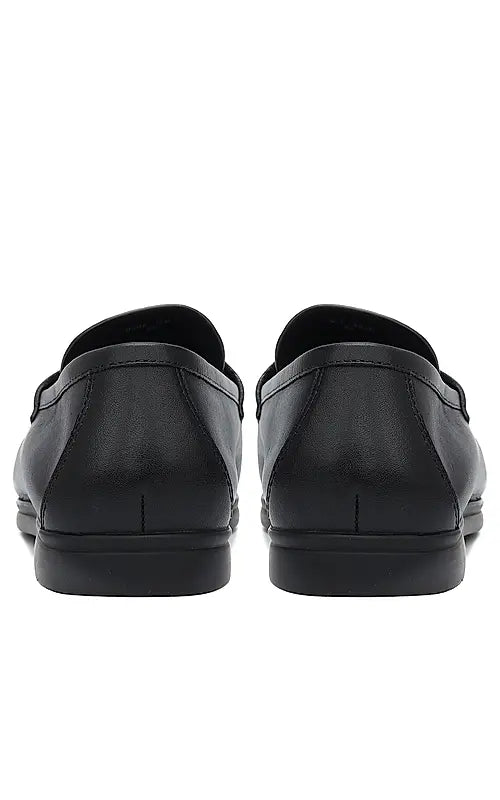 Black Leather Loafers With Tassels