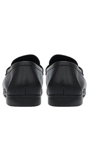 Black Leather Loafers With Tassels