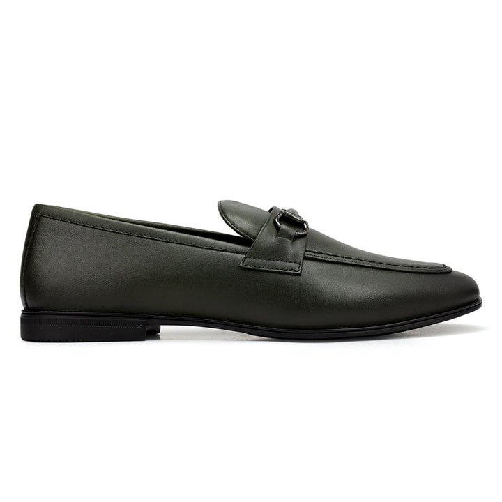 Green Loafers With Buckle