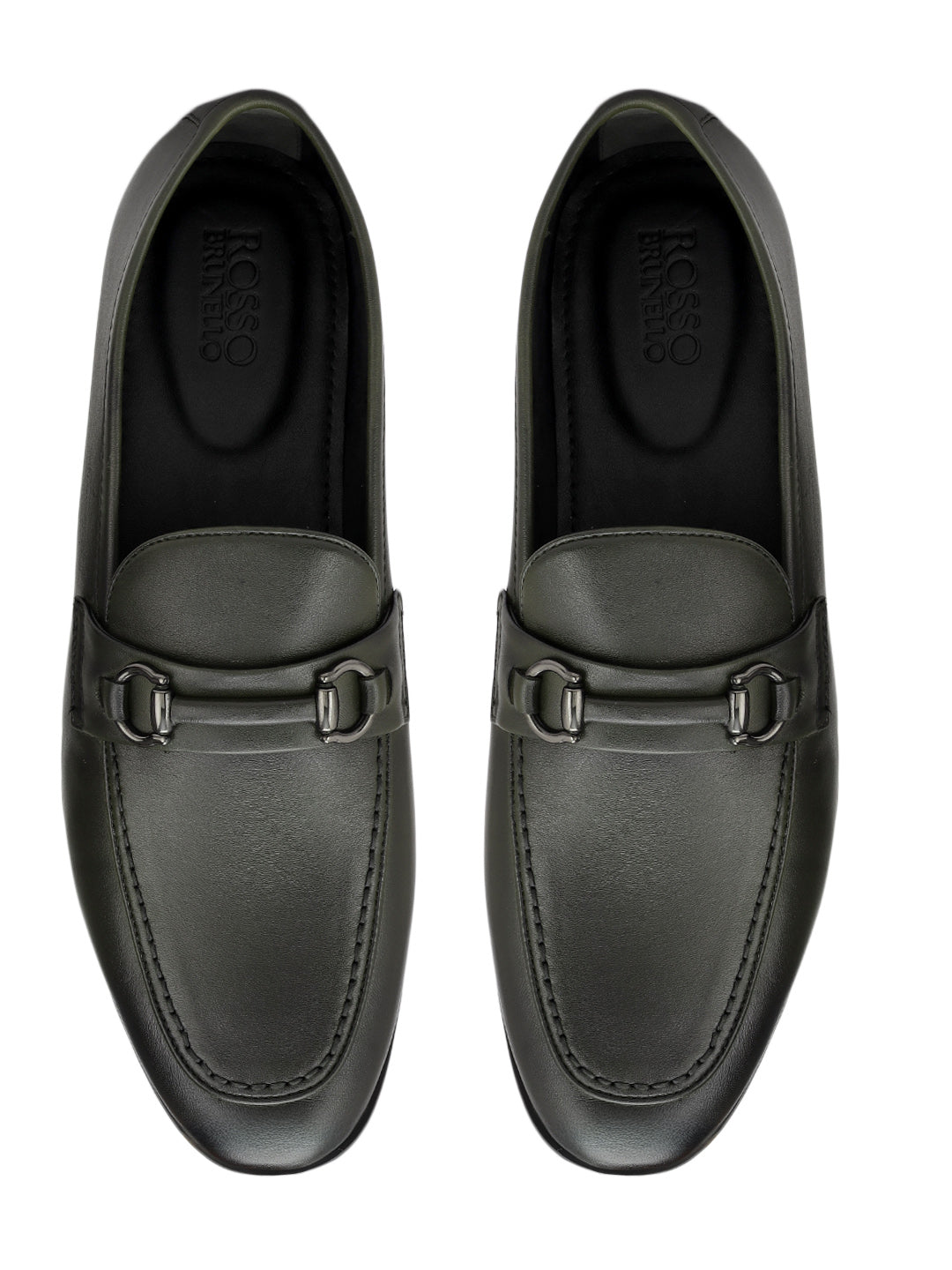 Green Loafers With Buckle