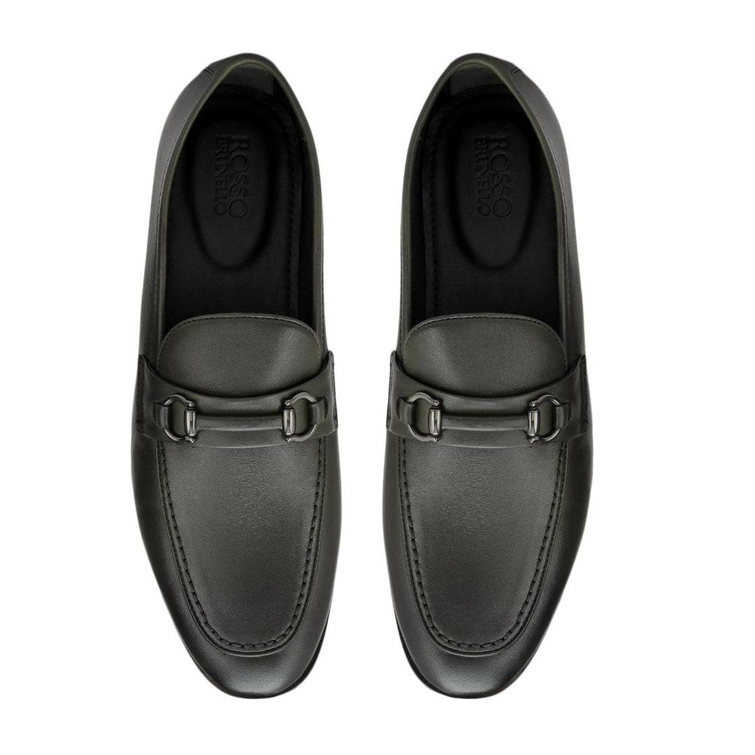 Green Loafers With Buckle