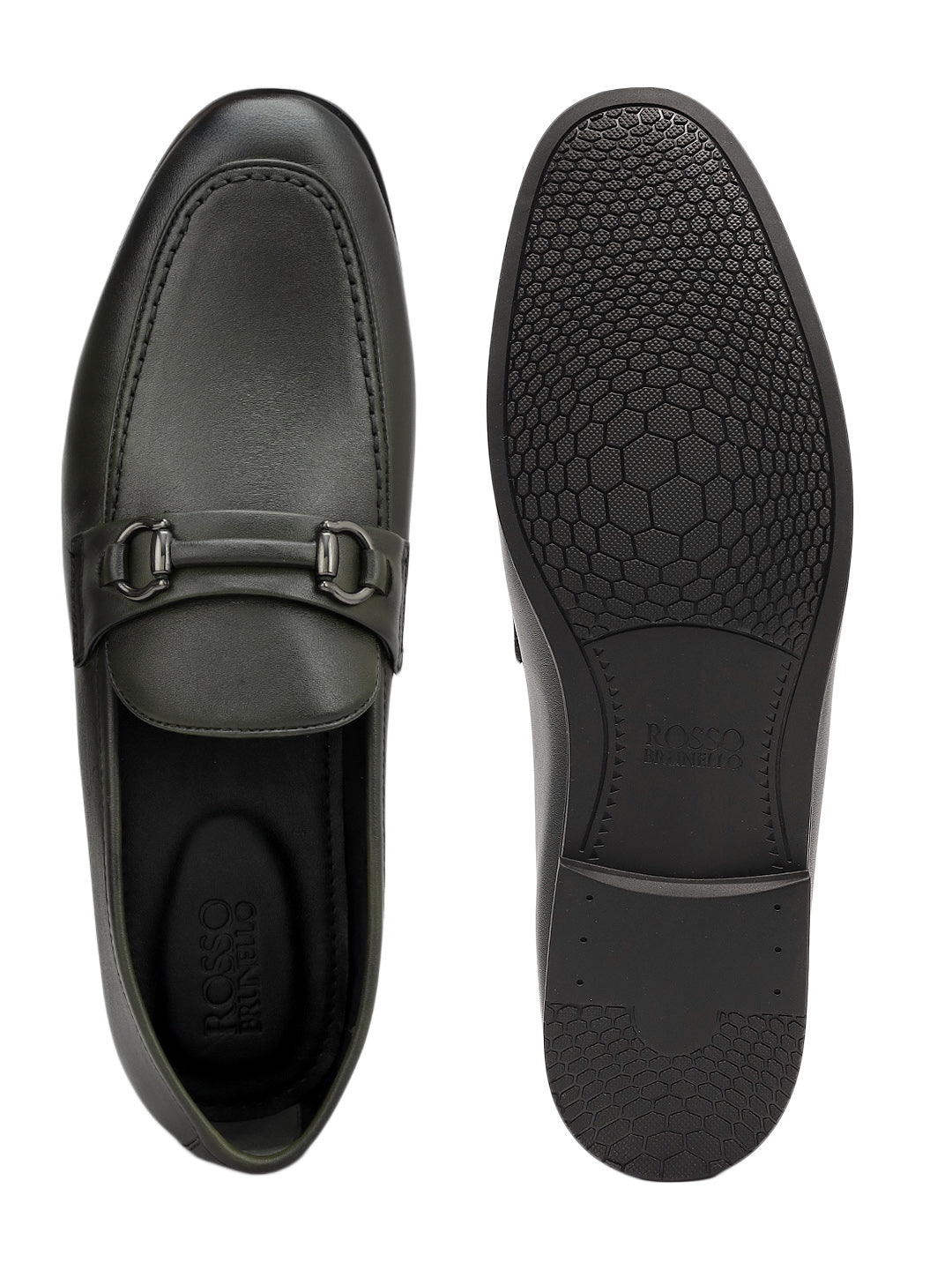 Green Loafers With Buckle