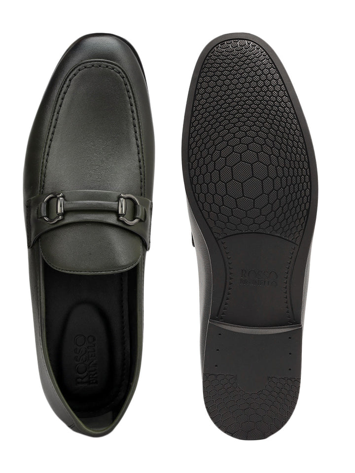 Green Loafers With Buckle